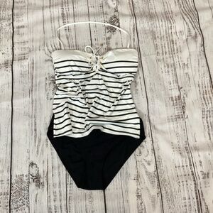 345. Ralph Lauren White & Blue Tankini Top NWT Size 16